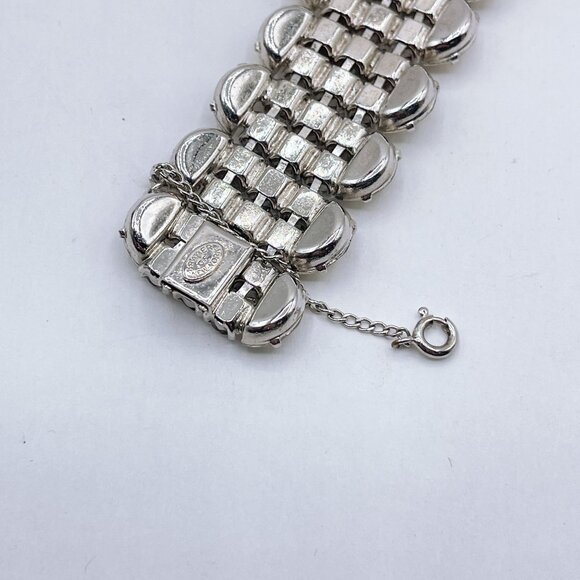 Vintage Kramer Of New York Rhinestone & Silver-Tone Bracelet - Picture 6 of 10